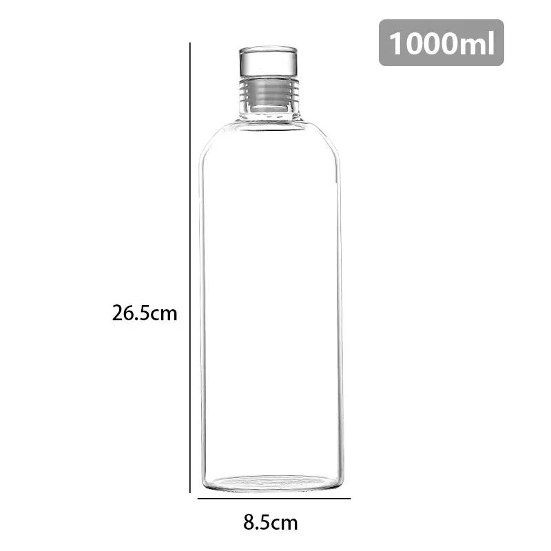 

1000ml Time Scale Glass Water Bottle Creative Large Capacity Milk Juice Drinkware Outdoor Sports Travel Portable taza Container 1000ml