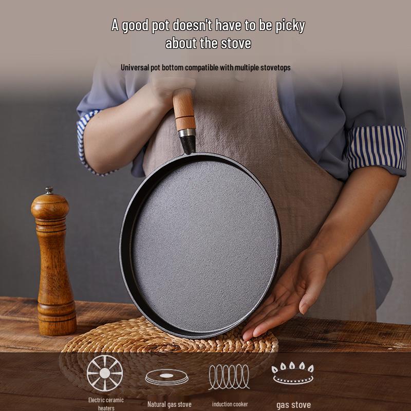 Thickened Cast Iron Non-Stick Flat Pan for Pancakes