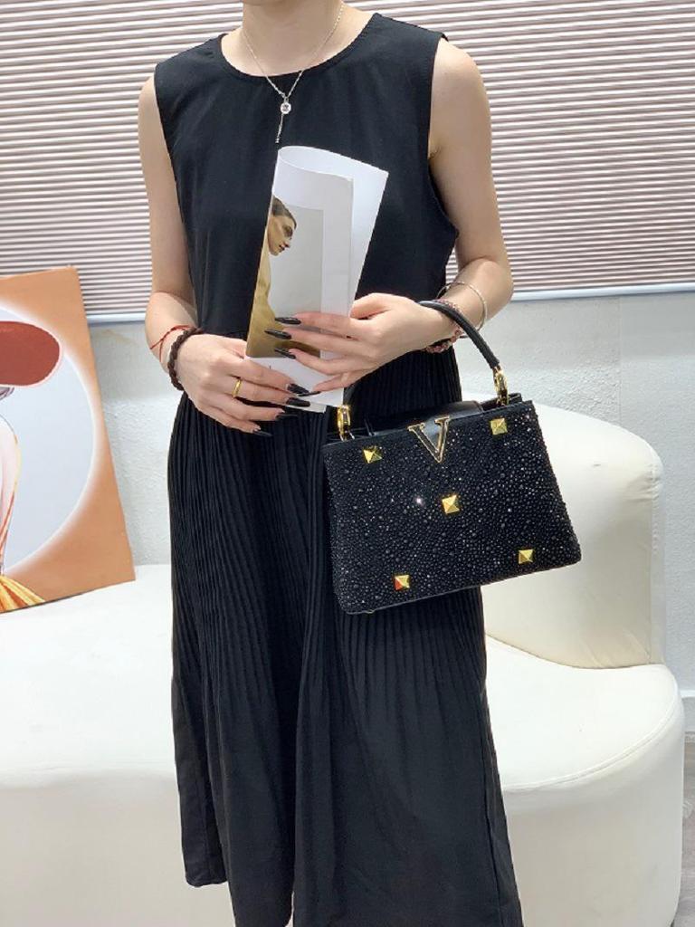 2024 Rhinestone Studded Women's Crossbody Handbag – Bright, Versatile, European & American Style