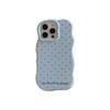 Korean Style Solid Color Polka Dot Wave Shell Compatible with iPhone 16 Pro Max Apple 17 Phone Case 15/14 Two-in-One
