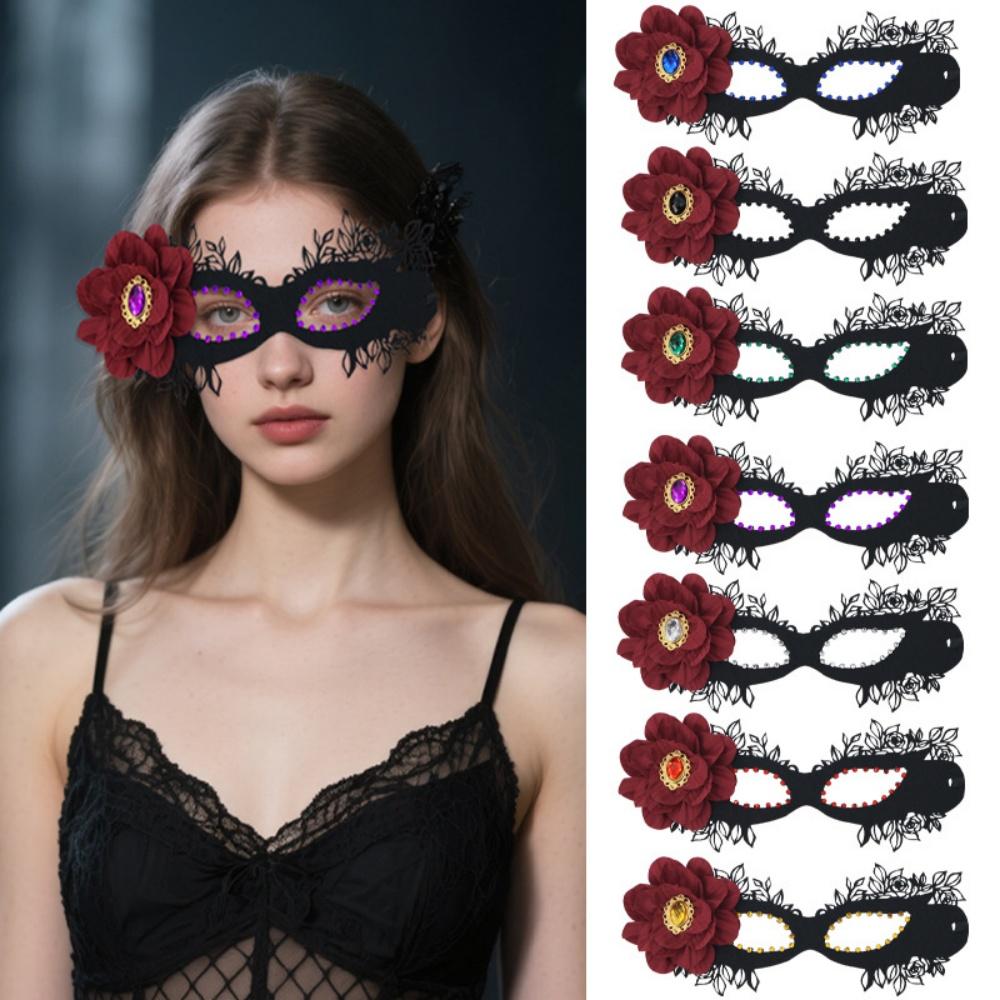 Black Flower Mask Charming Masquerade Eye Mask Princess Masquerade Mask Adjustable For Special Event Evening Event Costume