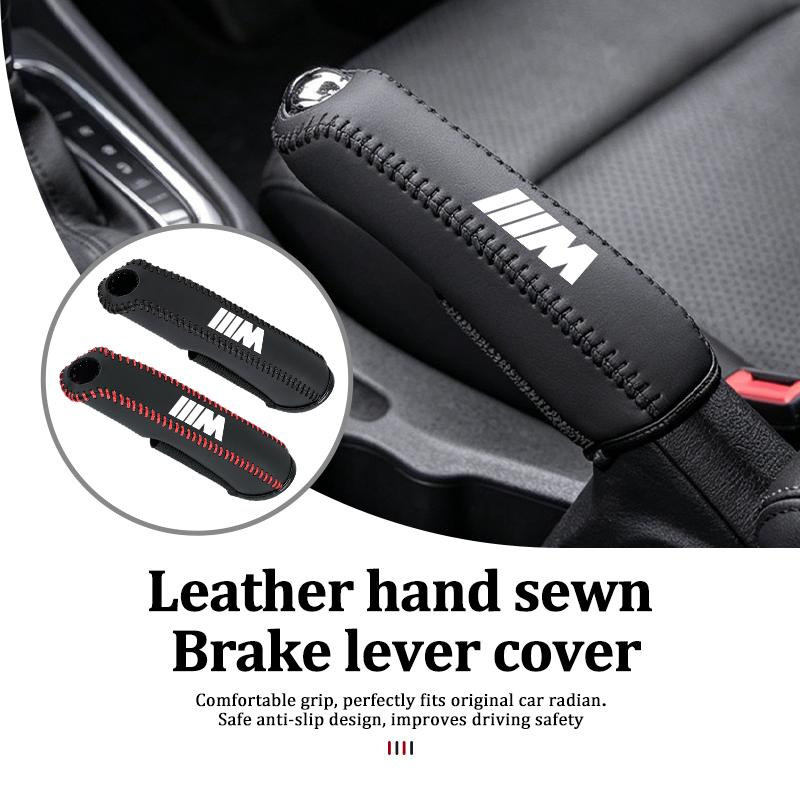 Car Handbrake Sleeve Leather Cover Anti-Skid Auto Parking Brake For BMW Performance M E87 E30 E46 E28 F35 G20 E93 F20 X3 X