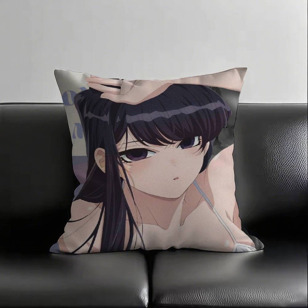 1pc Anime Character Komi Shouko Pillow Case Fashion Square Pillowcase Bedroom Sofa Room Ins Decoration Leisure