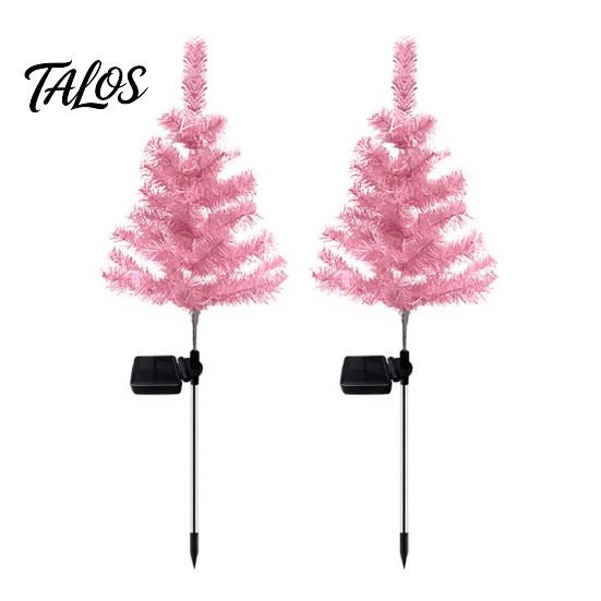 Solar Powered Path Pathway Lights Christmas Tree Garden Stake Lights, Outdoor IP65 Waterproof Crooked Lamp with Colorful Light for Decorative