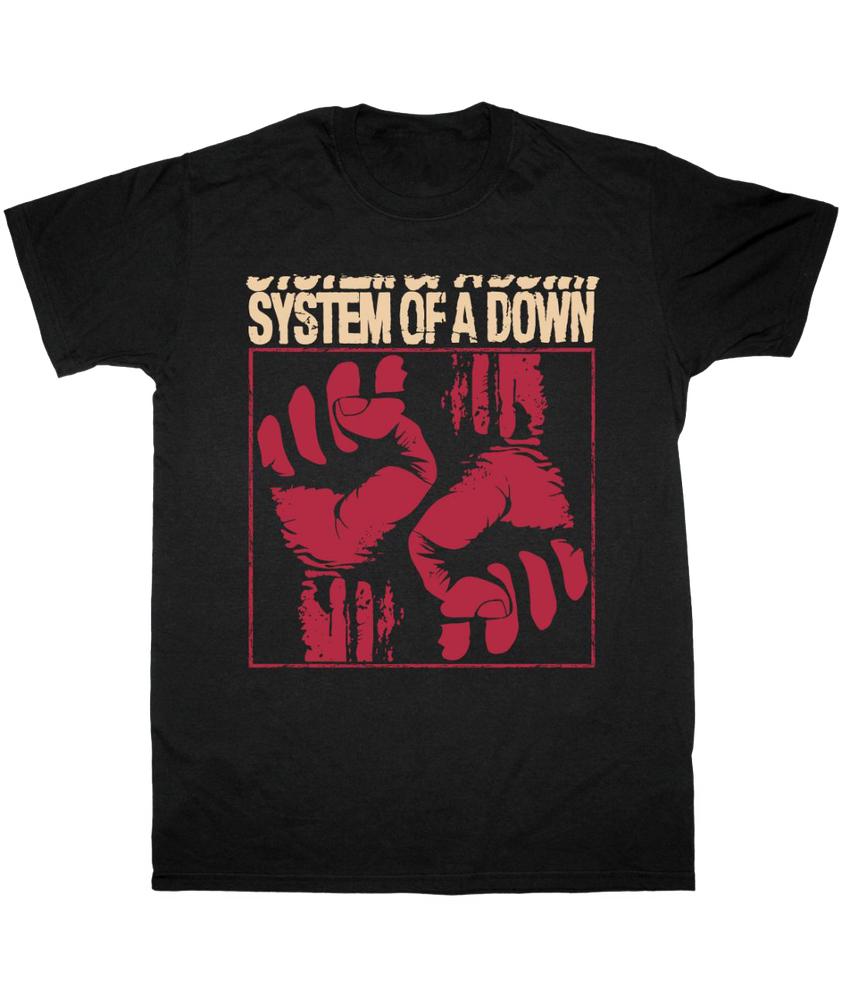 

Черная футболка унисекс System Of Down Fists S