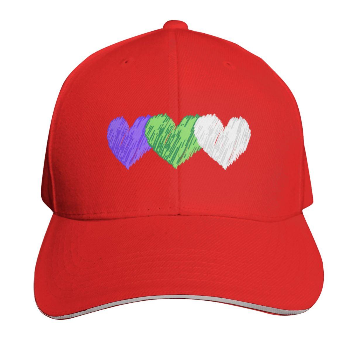 Suffragette Colours Hearts Baseball Cap Hat Unisex For The Sun Fishing cap Mountaineering Golf Hat Unisex Unisexs Hats Womens