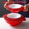 Shengjia Melamine Red & White Fast Food Tray Set