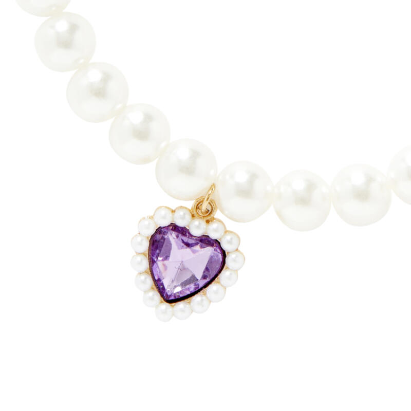 Naszyjnik Serce Perła dla Zwierząt Fioletowy (26033683)