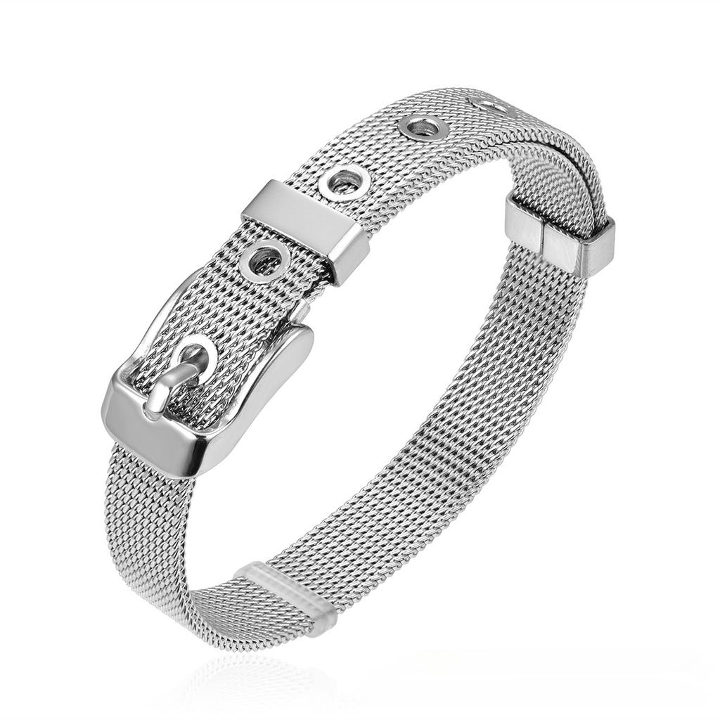 Personalized Versatile Stainless Steel Bracelet for Women Adjustable Titanium Steel Jewelry Braided Mesh Bracelet