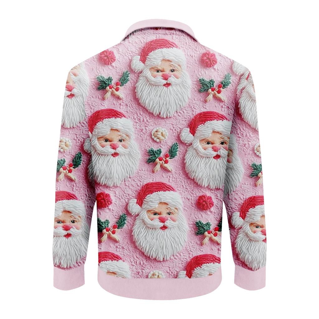 Men's Christmas Print Corduroy Button-Down Shirt