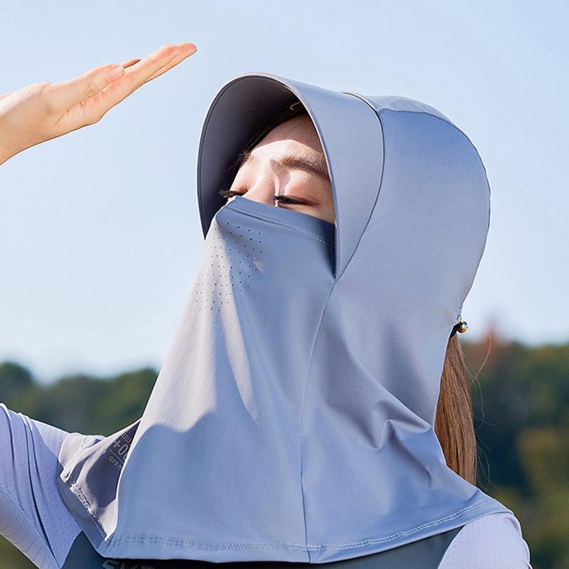 

1 шт., солнцезащитная шляпа из ледяного шелка, защищающая лицо от солнца, охлаждающая, дышащая, анти-ультрафиолетовая шляпа с шалью для женщин, для езды на велосипеде, от солнца серый