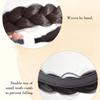 Synthetic Wide Braided Headband For Women Girls 1PC Twist Braid Headband With Two Rows of Grip Teeth Secure Design Black