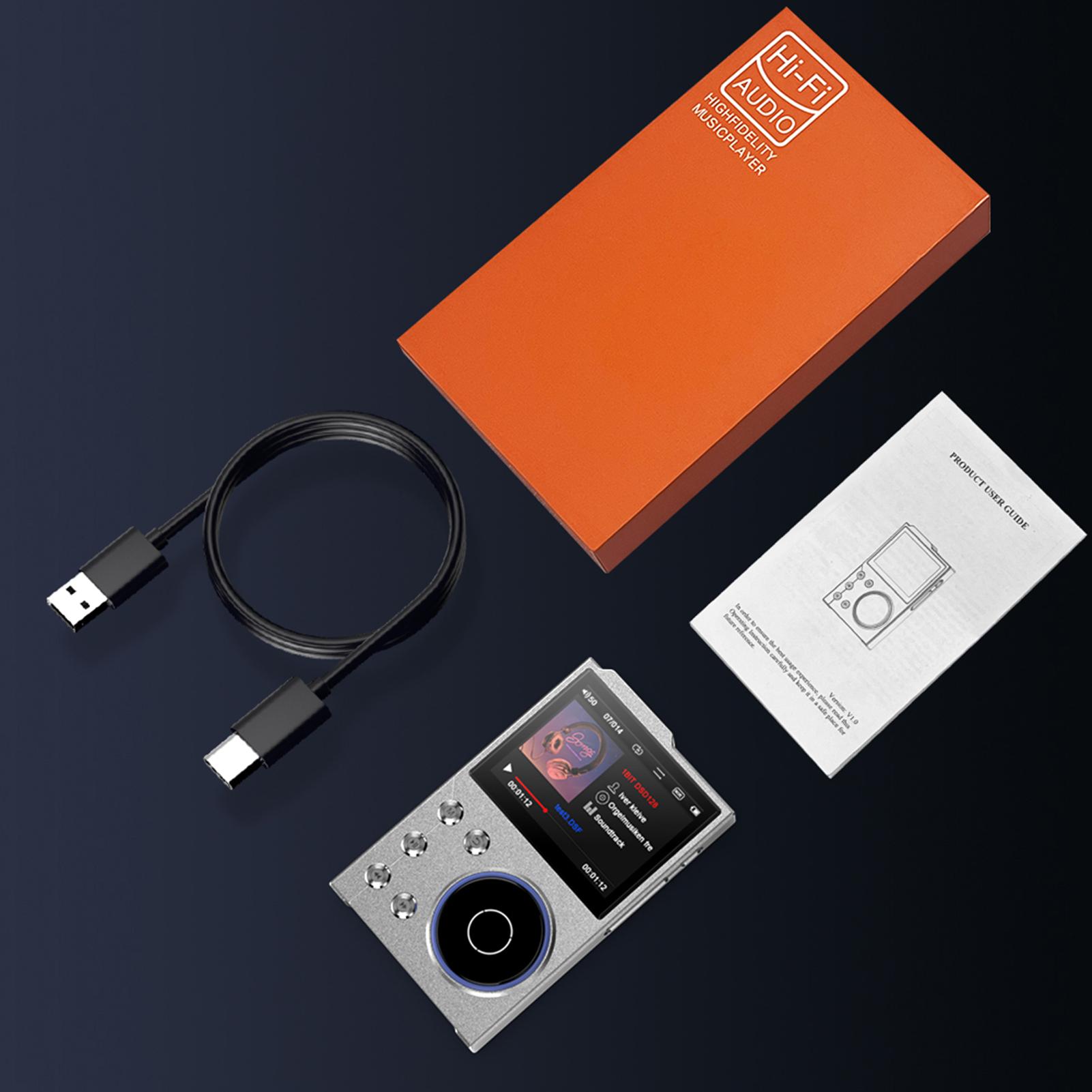 

2,4-дюймовый цветной TFT-экран MP3-плеер с высоким разрешением аудиоплеера и памятью 16 ГБ Lossless серый