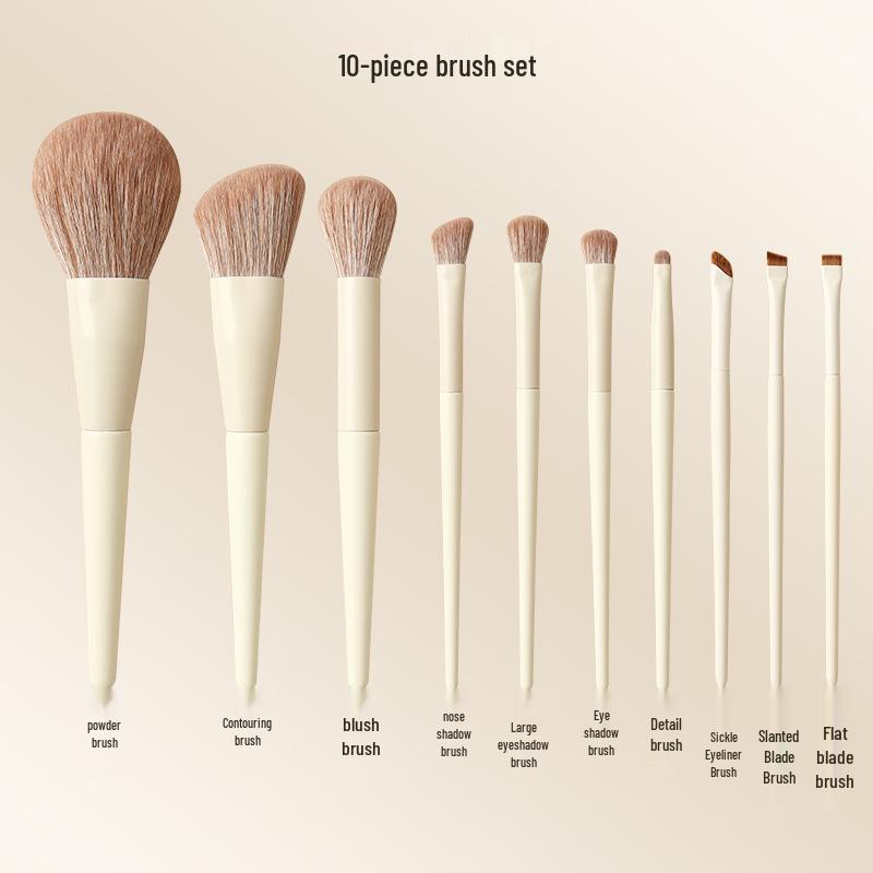 10/12-Piece Milk White Cloud Porcelain Makeup Brush Set