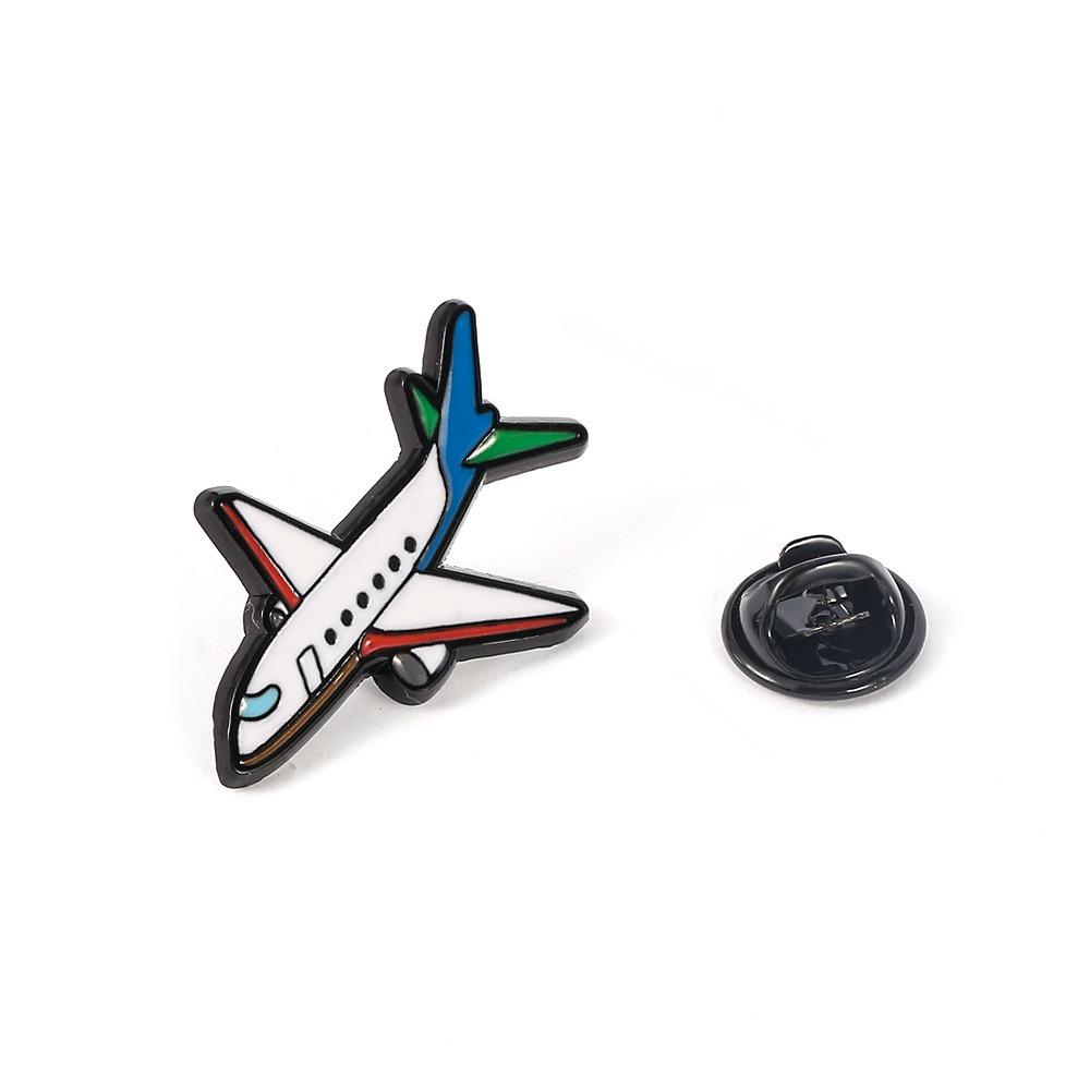 Funny Metal Enamel Badge Airliner Letter Aircraft Brooch Cartoon Airplane Lapel Pin  Jewelry Gift