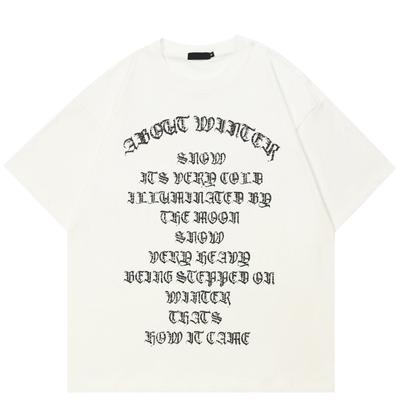 Streetwear Letters Graphic T-Shirt Cotton Unisex Tops Tees Summer Short Sleeves T Shirt