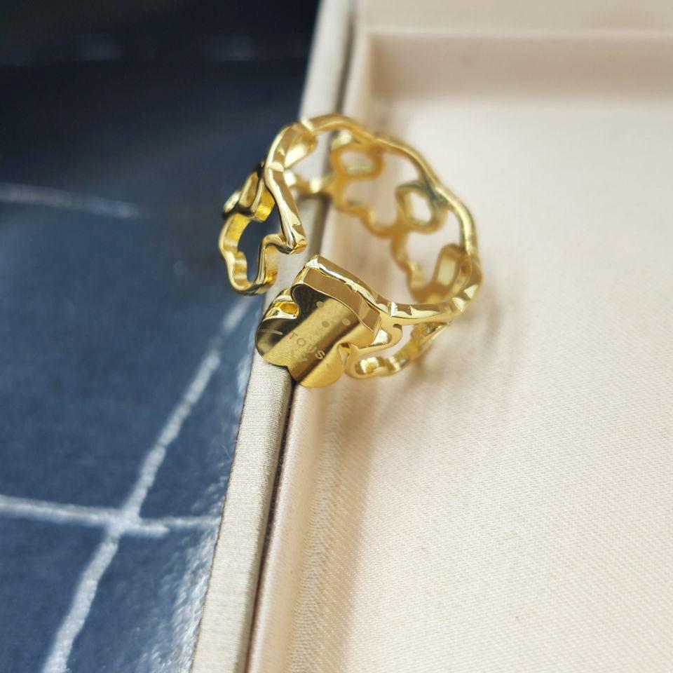 Women's Non-Fading Gold-Plated Bear Design Ring - Fashion Couples Jewelry