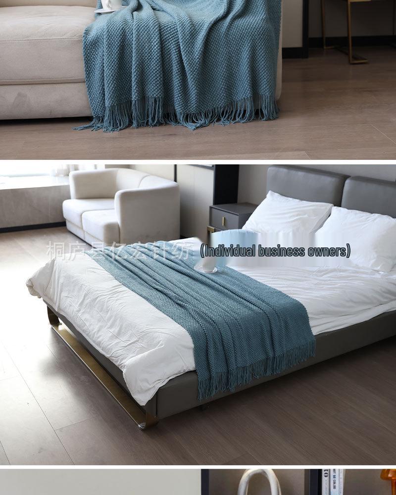 Super Soft Knitted Throw Blanket for Sofa, Office, Nap, Hotel, Bed Runner, or Living Room.