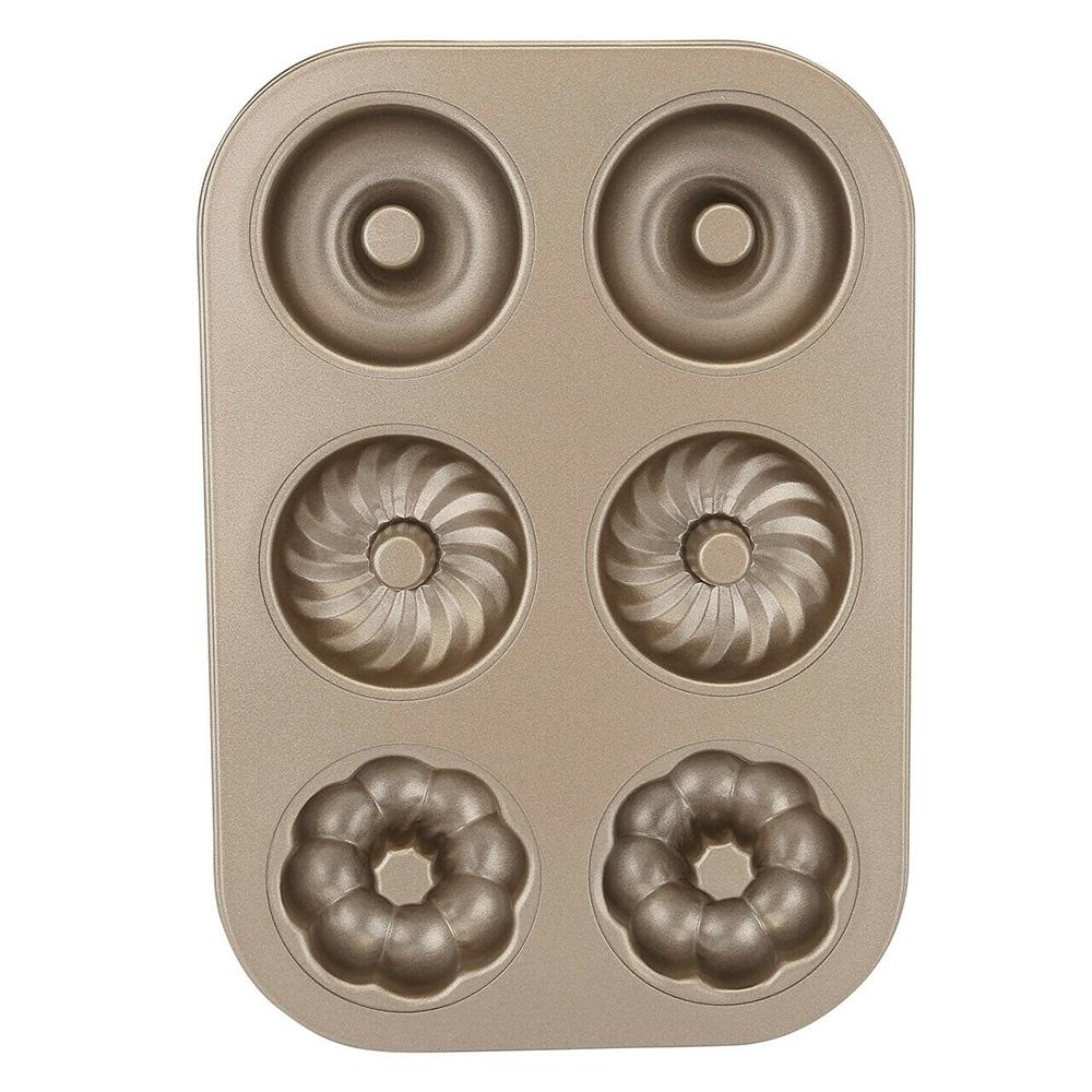Nonstick 6 Cavity Doughnut Mold DIY Bakeware Donuts Pan Tin Cake Baking Tool