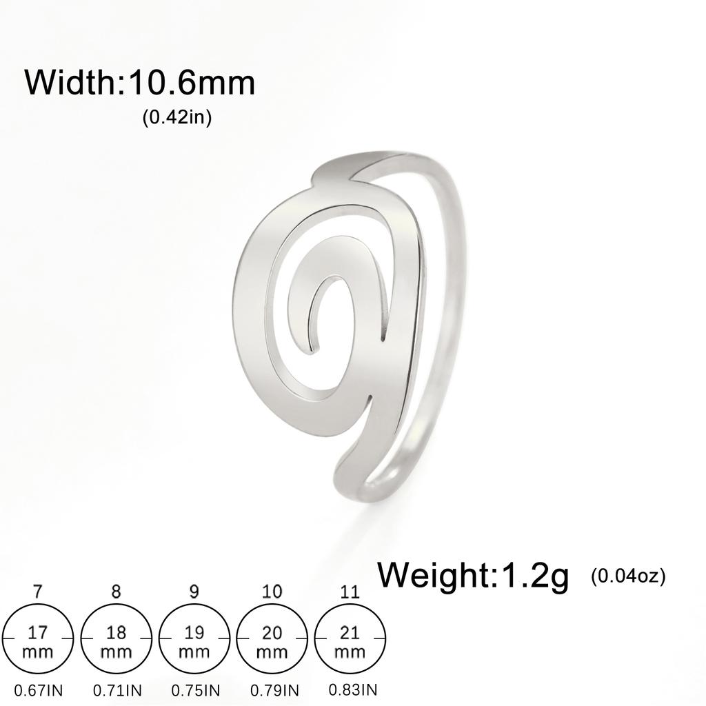 Cazador Geometric Swirl Spiral Women's Ring Stainless Steel Finger Rings Trendy Jewelry Wholesale 2025 Birthday Party Gift New