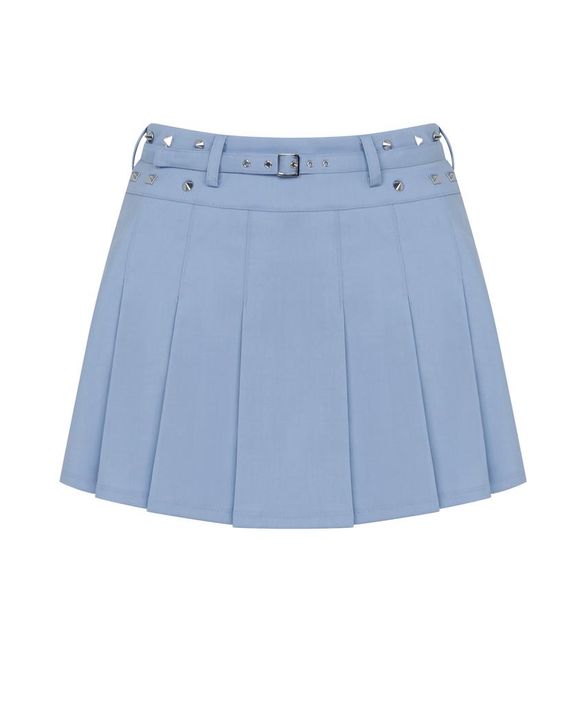 Kwajipyuliti Studded Pleated Skirt (Blue)