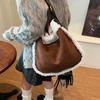 Large Capacity Elegant Premium Small Shoulder Bag for Women 2026 High Quality Black Matte Plush Edge Underarm Crossbody Bag