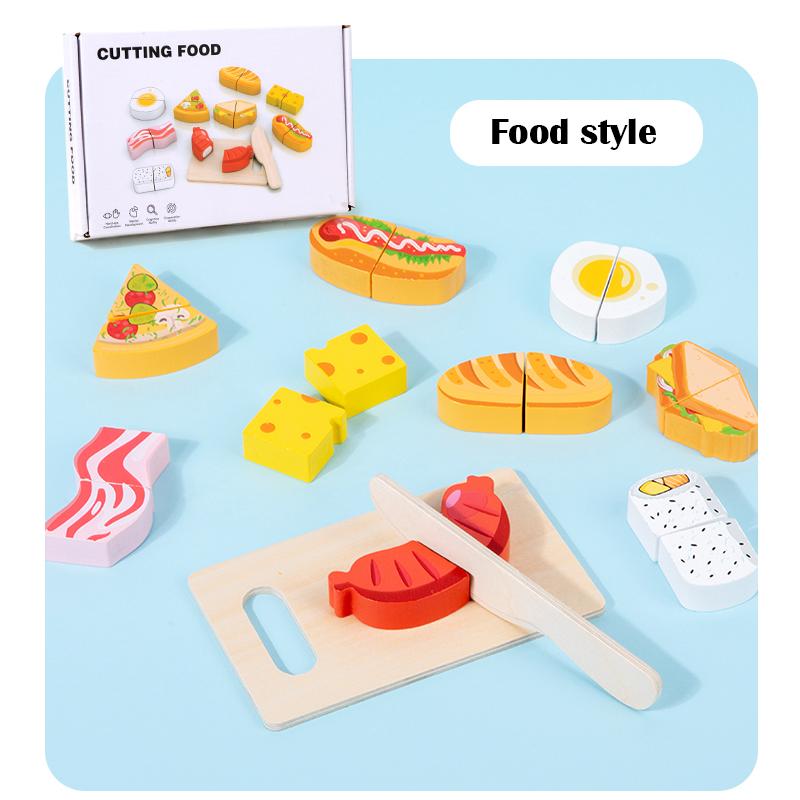 Children's Kitchen Cooking Set Wooden Simulation Cutting Fruits Vegetables Food Toy Pretend Play Educational Toys for Children