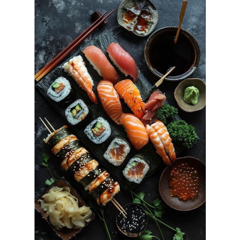 Japanese Sushi Cuisine Art Posters Minimalist Japanese Food Prints Canvas Painting Restaurant Wall Picture Kitchen Decoration