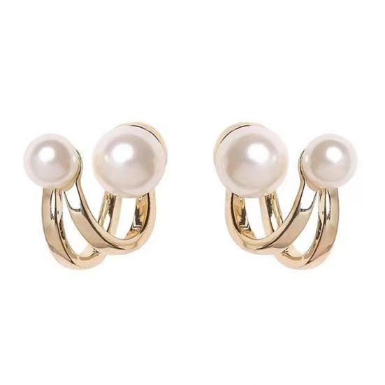 

1 пара женских сережек-гвоздиков, винтажные высококачественные королевские гладкие поверхности с искусственным жемчугом