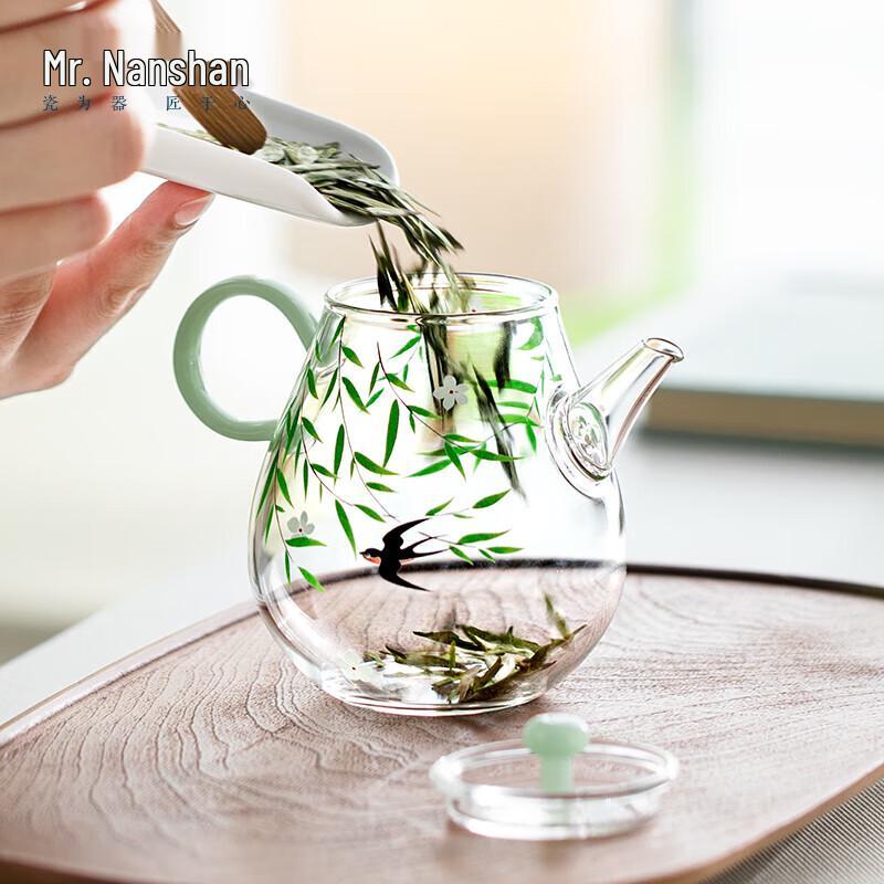 Nanshan Mr. Yan Gui Chun Decal Glass Teapot