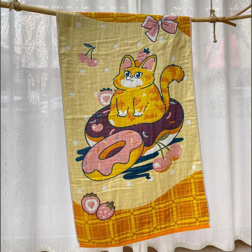 China Colored Jacquard Pure Cotton Four-Layer Gauze Bath Towel Men Women Extra-Large Adult Beach Towel Soft Absorbent