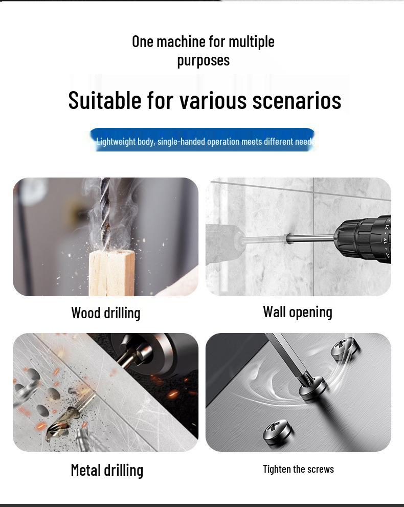 High-Power Multifunctional Lithium Drill & Screwdriver Set