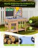 Mud Kitchen, Outdoor Mud Kitchen for Kids, Wood Outdoor Play Kitchens with Stoves, Hooks, Sinks, Planting Shovels, Spatulas, Handle, Cookware Pots and