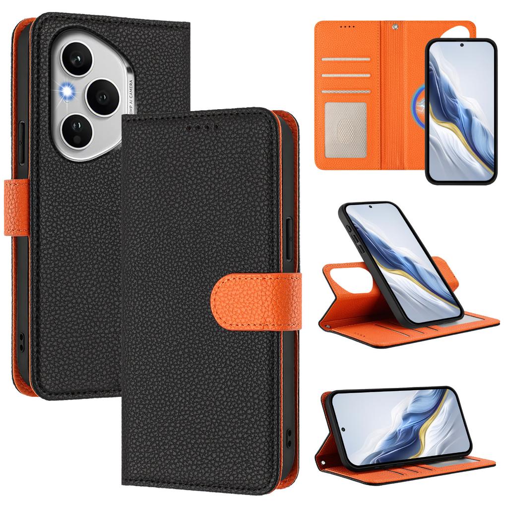 For Honor 400 Pro 5G (Global) Leather Case Detachable Wallet Magnetic Phone Cover with Hand Strap