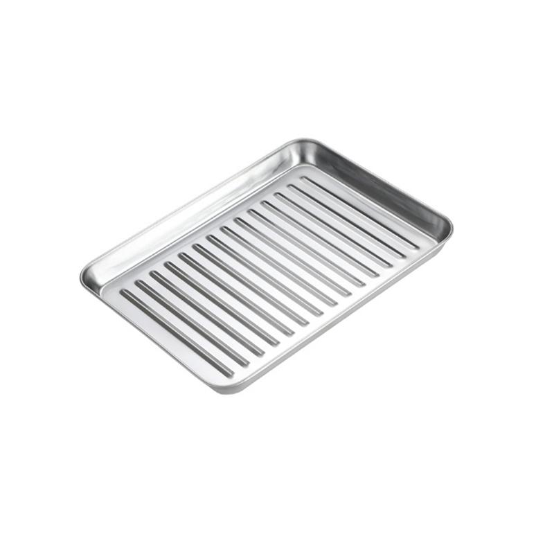 

Подносы для хранения продуктов из нержавеющей стали, утолщенные, кухонные, для выпечки, неглубокие, прямоугольные, для сервировки торта, барбекю, фруктов