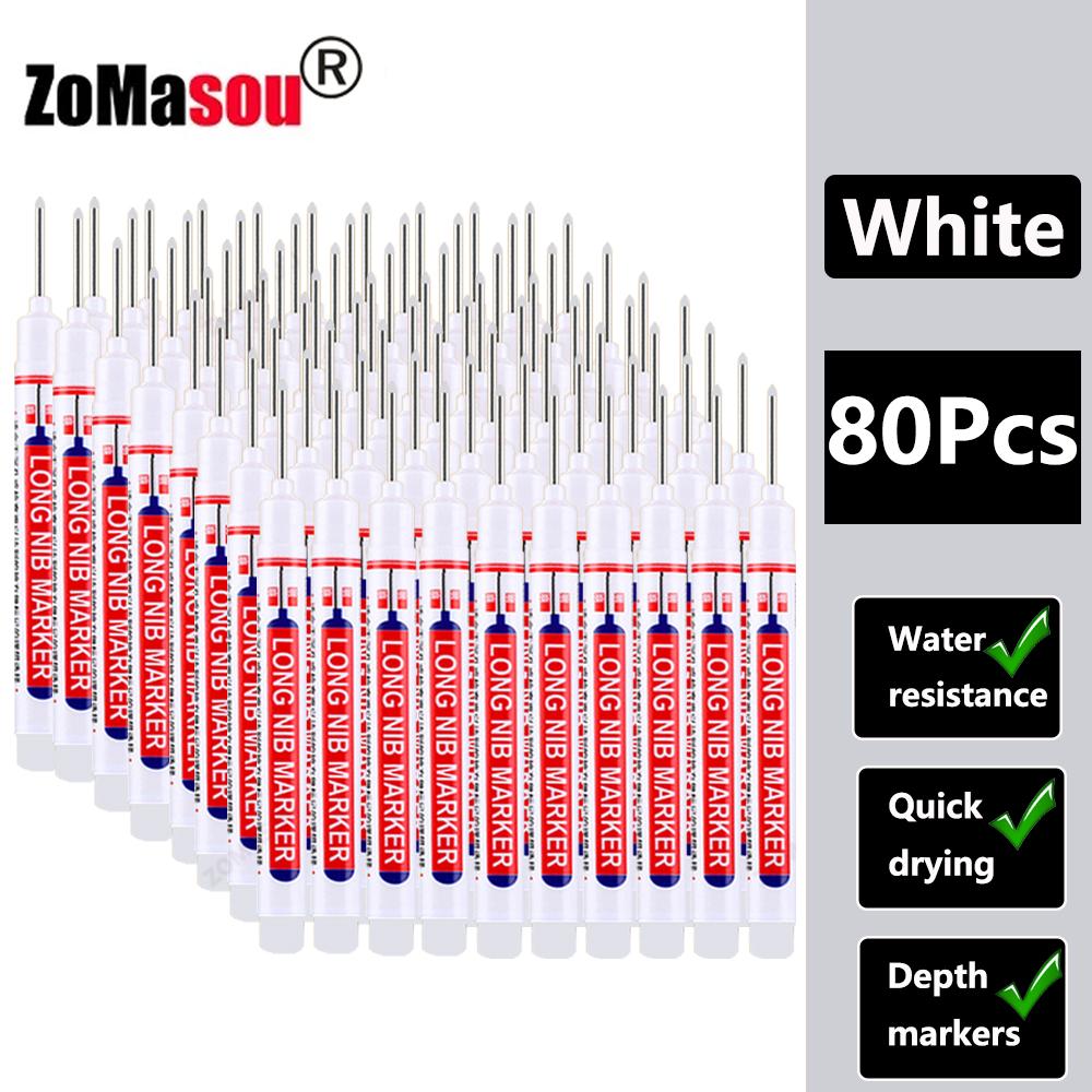 20mm 1-100 Stück Wasserdichter Tieflochmarker Stifte mit langem Kopf für Holzbearbeitung für Metall Tischler Weiße/Schwarze/Rote/Blaue/Grüne Tinte
