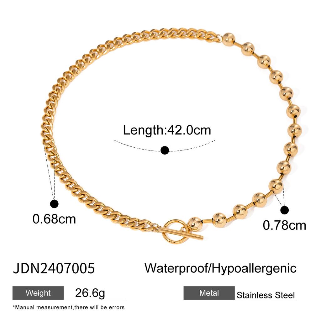 Gold stainless steel necklace ins electroplated first European and American clavicle chain Titanium steel neck chain