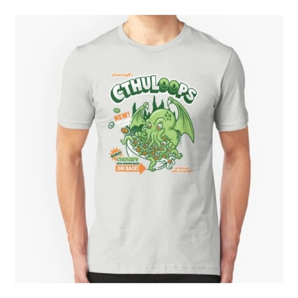 Cthuloops! All New Flavors! lovecraft T-Shirt Tee short sleeve cotton t-shirt women and men