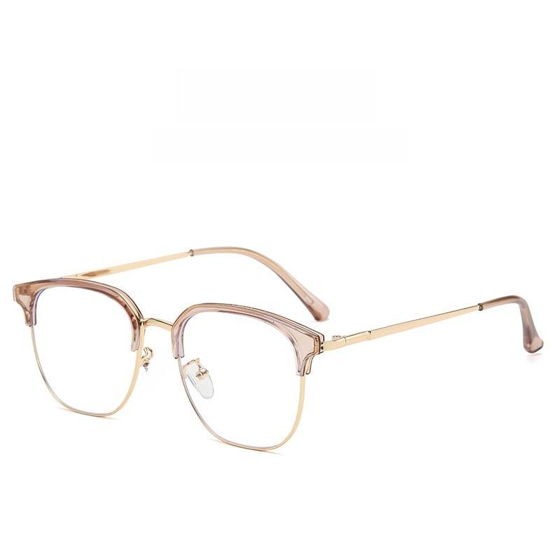 Business Style Half Frame Blue Light Blocking Glasses For Men Women With Pc Lenses For Casual Wear