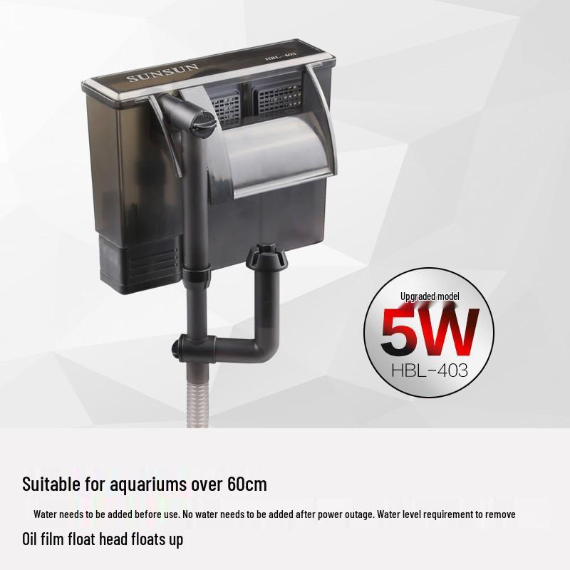 Sen Sen HBL Wall-Mounted Waterfall Filter and Oxygen Pump for Aquariums and Turtle Tanks