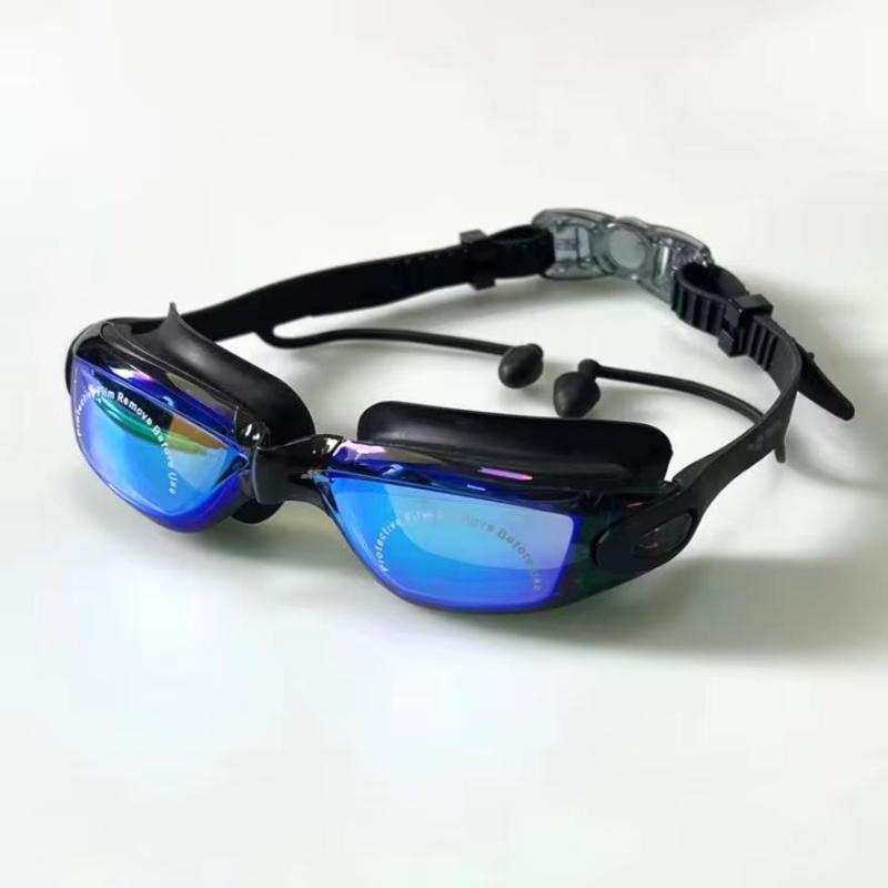 Professionelle Anti-Beschlag-Schwimmbrille für Erwachsene mit Ohrstöpseln Herren Damen Schwimmen Auslaufsicher Verstellbar UV-Schutz Brille