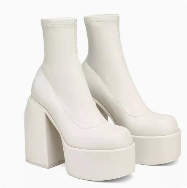 Birou impermeabil toc gros cu fermoar lateral botine Martin pentru femei mărime mare călduroase cowboy botine scurte cizme elastice cizme din piele