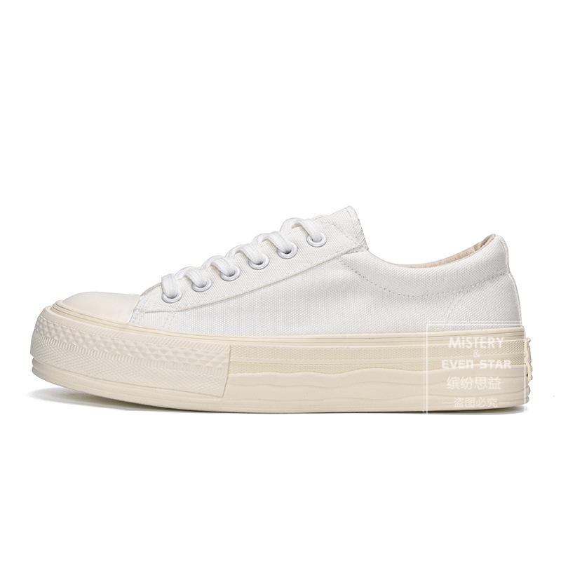 Platform canvas shoes women's height-increasing dissolving shoes niche versatile white shoes retro casual board shoes MIS-614
