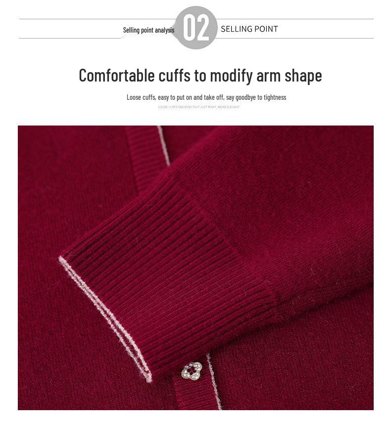 2024 Women's Winter Fleece Layered Look Sweater: Cozy Thick Base Top for Middle-Aged & Elderly