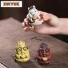 Yixing Purple Clay Lucky Horse Tea Pet Handmade Flowerpot Landscaping Tea Figurine Play Toys Tea Statue Ornaments Workmanship