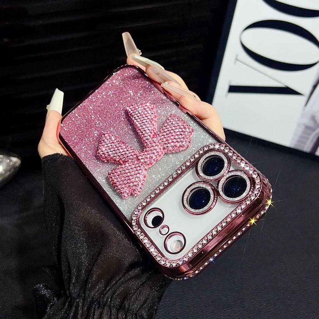 Luxury Rhinestone Bowknot Phone Case for Apple 17 Promax - Full Coverage