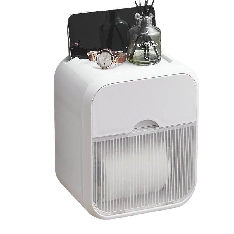 Wandmontierte Taschentuchbox mit Wellenmuster: Stilvolles stanzfreies Design für Badezimmer