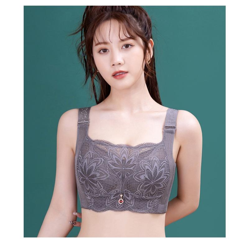 Women Thin Lace Backless No Wire Push Up Bra For Large Bust