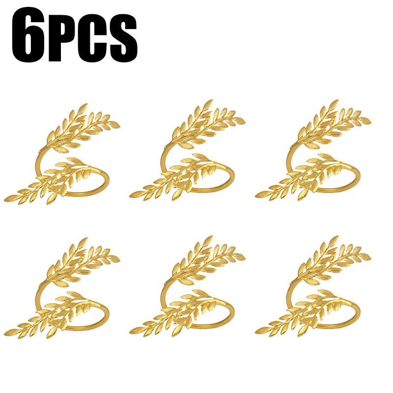 6Pcs Gold Leaf Napkin Rings Fall Napkin Holder for Christmas Thanksgiving Wedding Dinnig Table Decoration 2026 HWL02