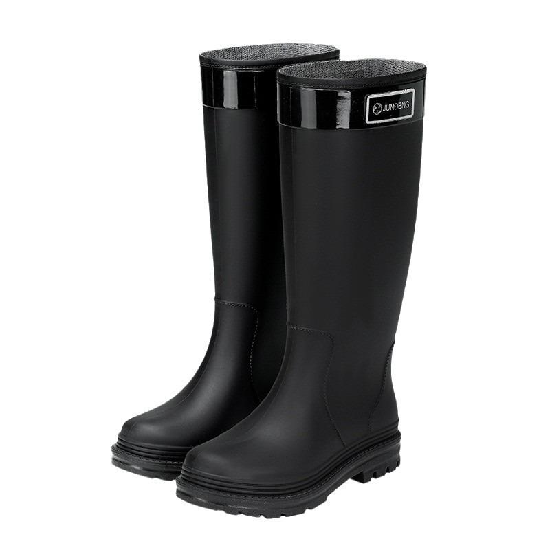 New Fashion Tall Rain Shoes Women's Adult Water Boots Tall Waterproof and Non-slip Outer Wear Martin Boots Snow Boots Locomotive Boots